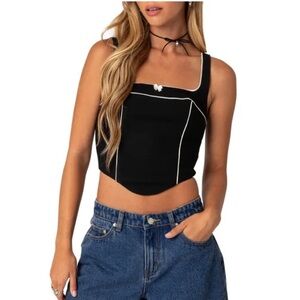 EDIKTED Sailor Piped Corset SIZE XS